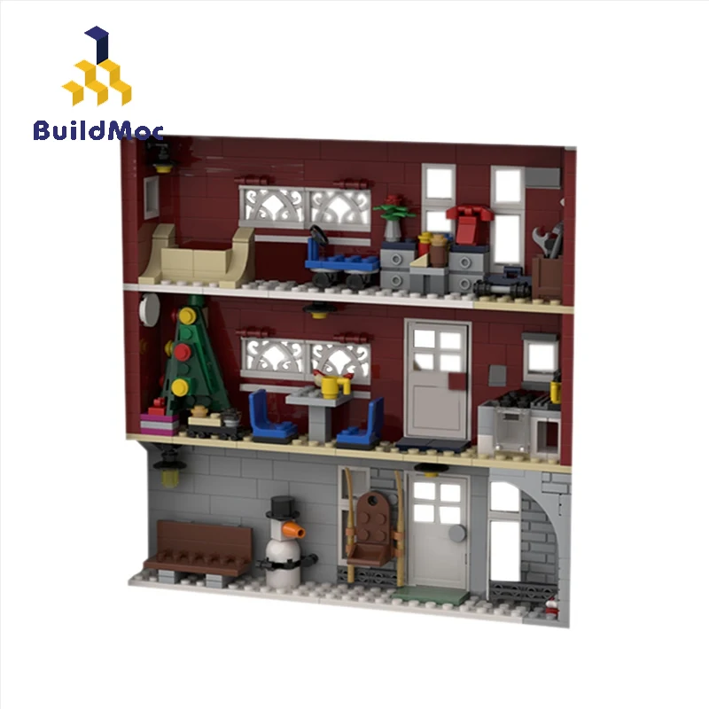 BuildMOC серия художественных идей городская зимняя деревня пожарный дом в