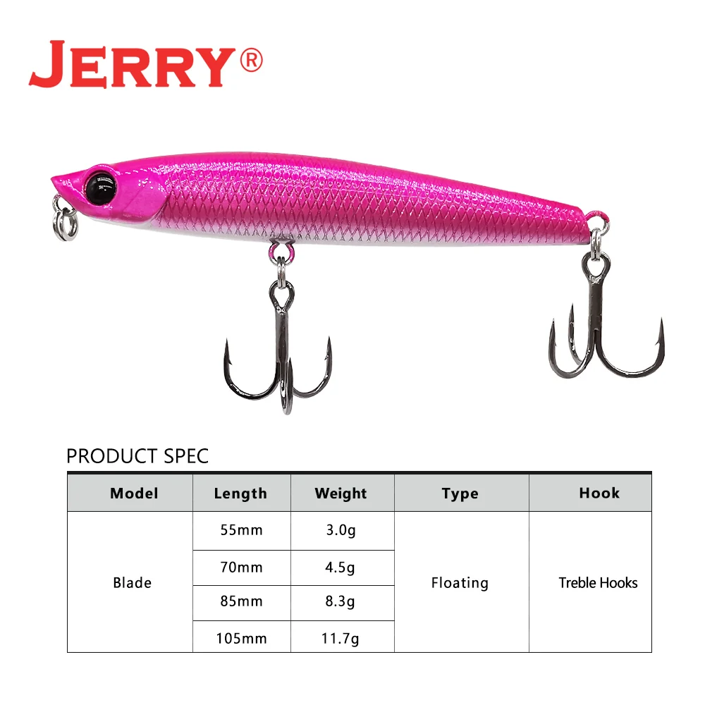 Jerry Blade Fishing Tackle Hot Pencil Fishing Lures Surface Floating Stickbait Ocean Beach Hard Bait UV Color Artificial Bait