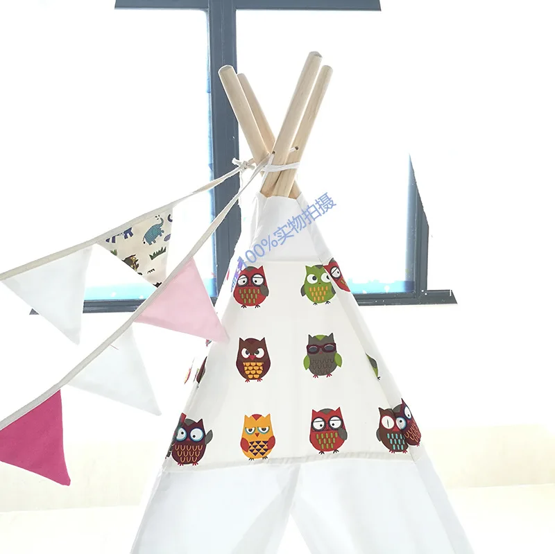 

Owl Cotton KID'S Tent Direct Supply Indoor Kids Educational Wooden Play Game House