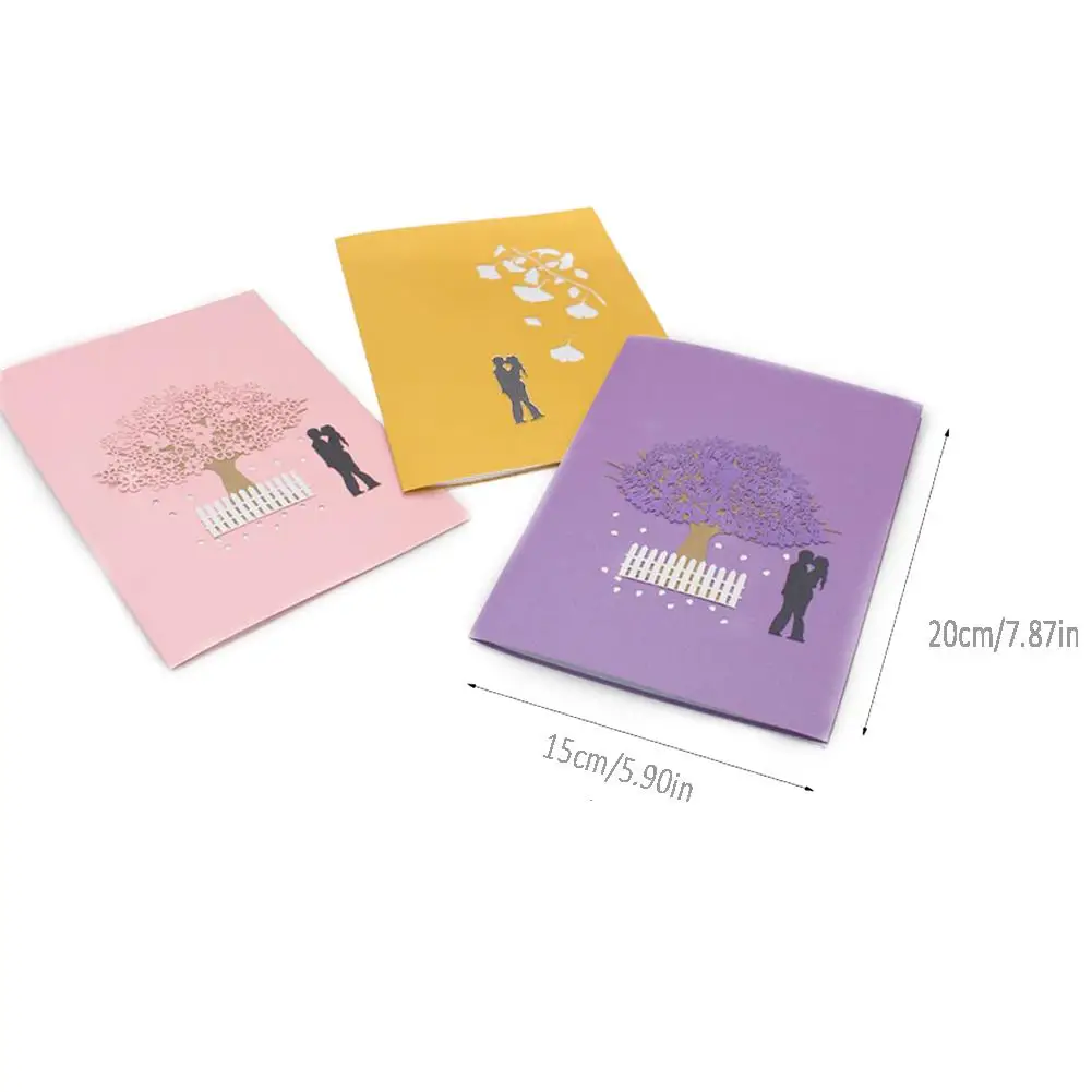  Creative 3D Greeting Card DIY Paper Cut Blessing Card for Holiday Festival Anniversary Valentine's  - 4.00021E+12