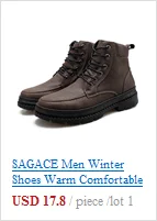 SAGACE PU Leather Boots Men Winter Shoes Warm Shoes Fashion Zipper Booties Mens Ankle Boots Black Booties Plus Size 1031