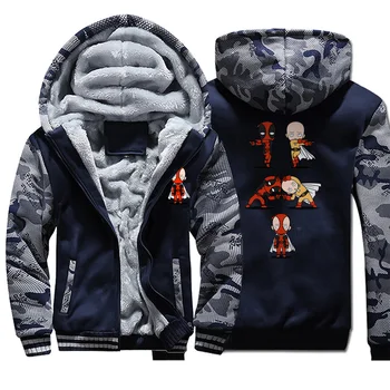 

Funny Marvel Super Hero Deadpool One Punch-Man Camo Hoodies Men Fashion Autumn Plus Size Fleece Sportswear Japan Streetwear