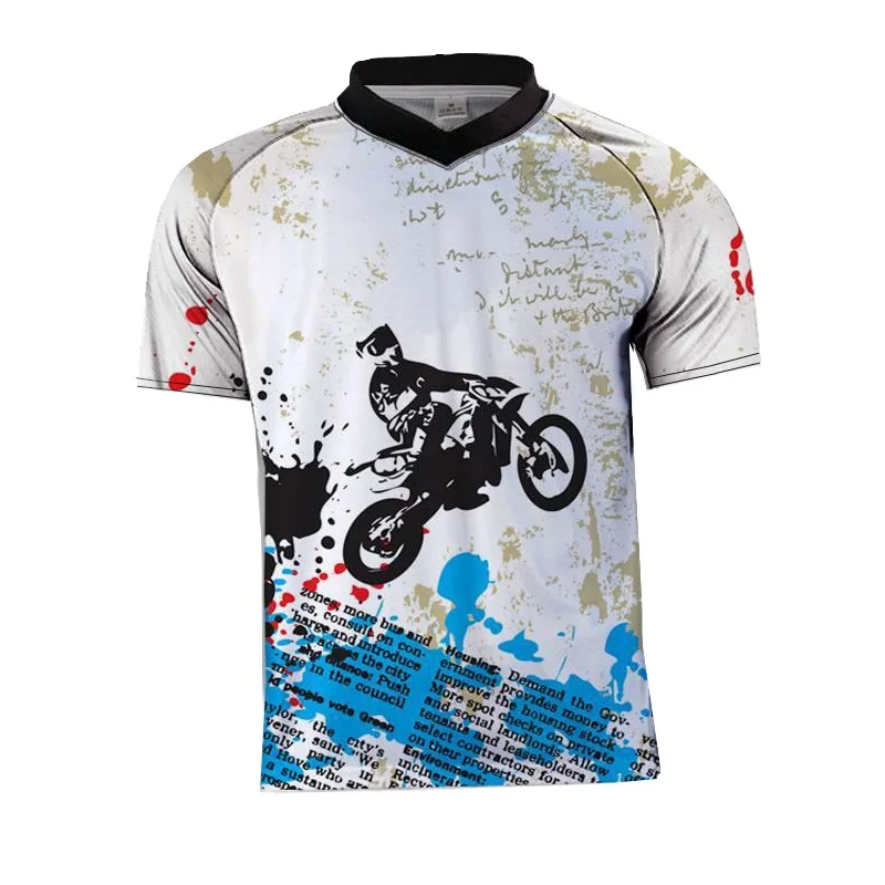 Быстросохнущая велосипедная футболка BMX DH MTB для мотокросса и мотоцикла дышащая