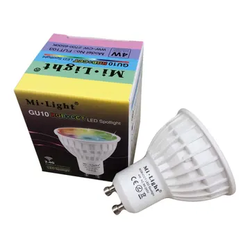 

Mi.Light 4W GU10 Led 2.4GHz Bulb Spotlight RGB+CCT Color Changing and CCT Temperature Adjustable,Dimmable,Memory Function
