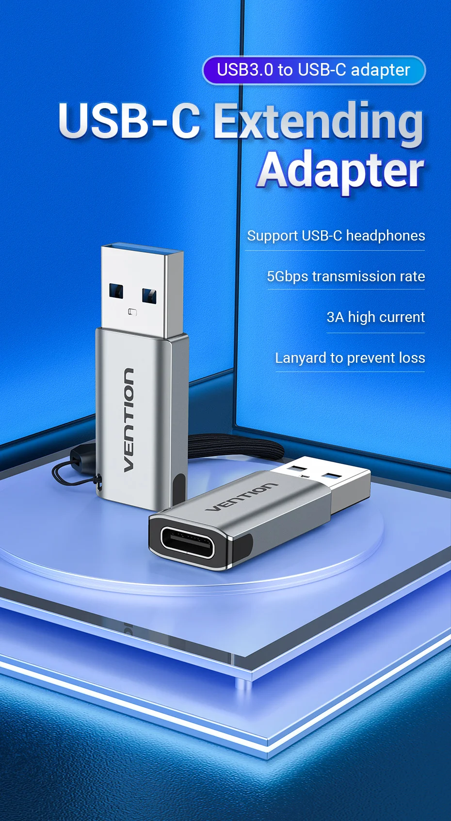 Adaptateur USB 3.0 vers USB-C compatible chargeur secteur/ordinateur etc vers  USB C Samsung/Xiaomi/Huawei etc [Lot 2] Phonillico® - Accessoire pour  téléphone mobile - Achat & prix