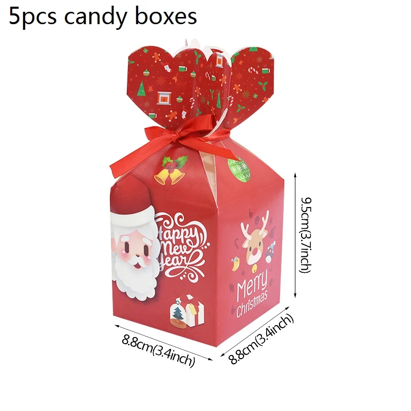 B06 red santa Christmas Candy Box Bell Christmas Tree Candy Apple Packing Box Christmas Eve Party Cookie Bag Gift Box Navidad Candy Box Decor - Цвет: B06 red santa