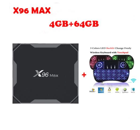 X96 max Android 8,1 Amlogic S905X2 4 Гб 64 Гб четырехъядерный ТВ приставка 2,4G и 5 ГГц двойной Wifi Bluetooth 1000 м H.265 4K 60fps Smart tv - Цвет: 4G 64G air mouse