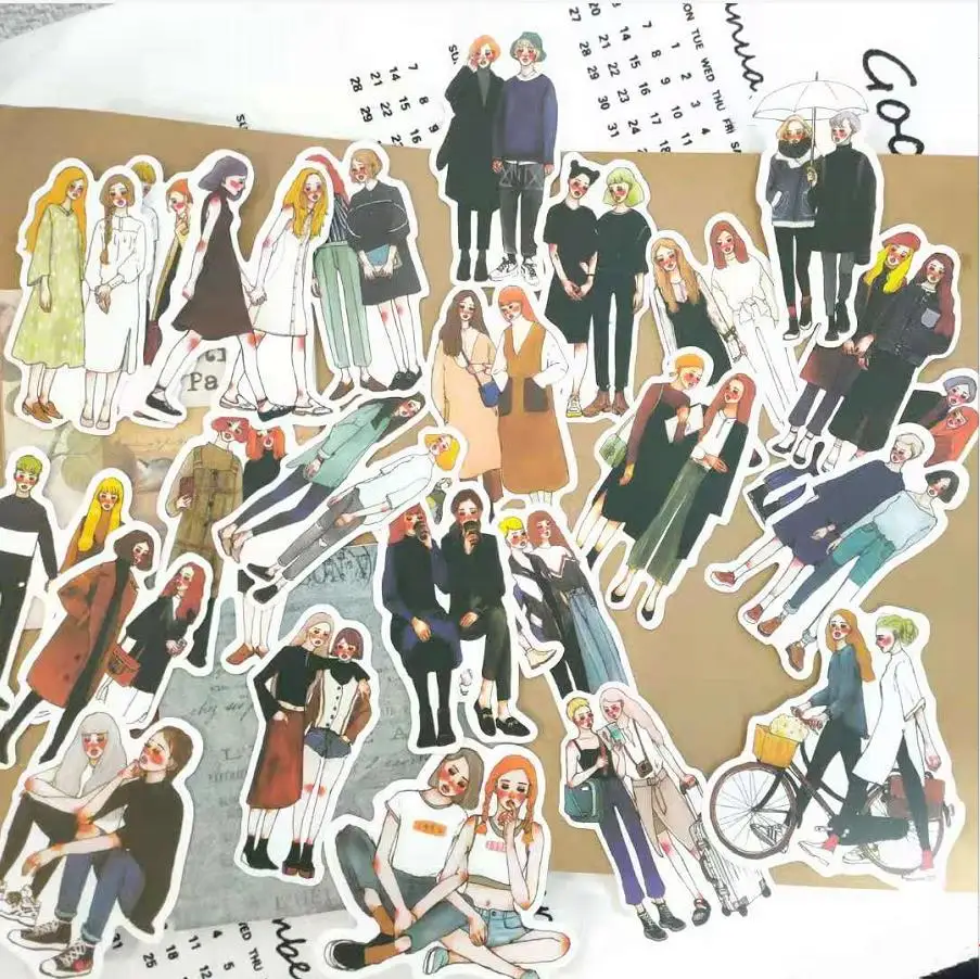 

25 Pcs Hand Painted Girl Bosom Friend Fashion Colorful Decoration Sticker To Diy Ablum Diary Scrapbooking Stationery Stickers