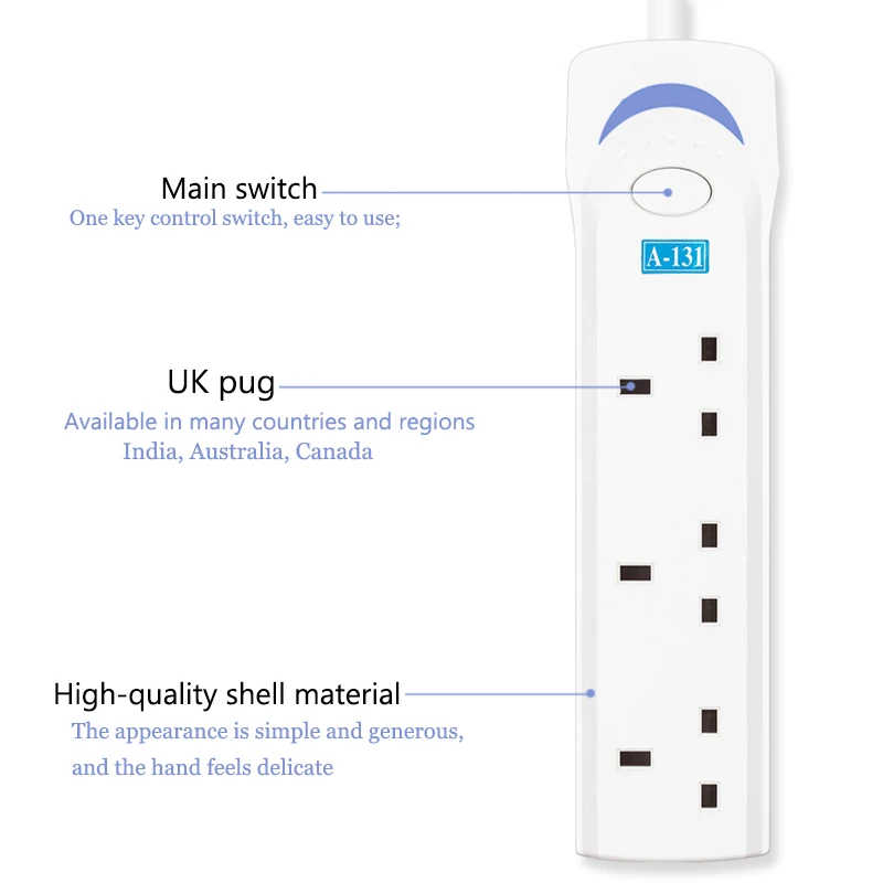 USB Мощность полосы бытовой электроники Быстрая зарядка розетка с USB 3/4/5 AC UK Разъем гнездо для шнура удлинителя 1,8 M 3M USB кабель