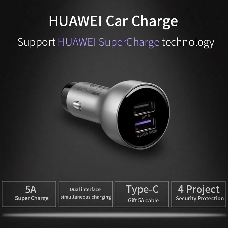 Huawei P10 P9 Plus Lite супер автомобильное зарядное устройство SuperCharge Быстрая быстрая зарядка 5V4. 5A Duable USB порт P10 P9 Plus Lite Mate20 pro