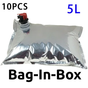 

10pcs Portable 5L Storage Bag Butterfly Valve Tap Filling Water Beer Juice Drinks Food Storing Liquids Bags