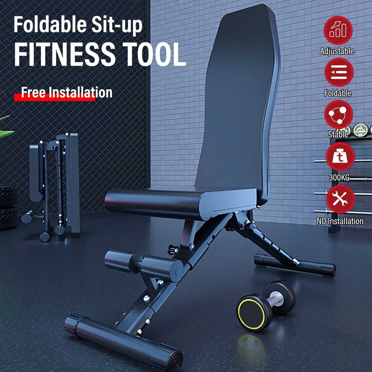 US $117.30 Foldable Sit Up Benches Adjustable Waist Abdominal Muscle Trainer Fitness Training Tool Exercises Home Gym Fitness Equipment