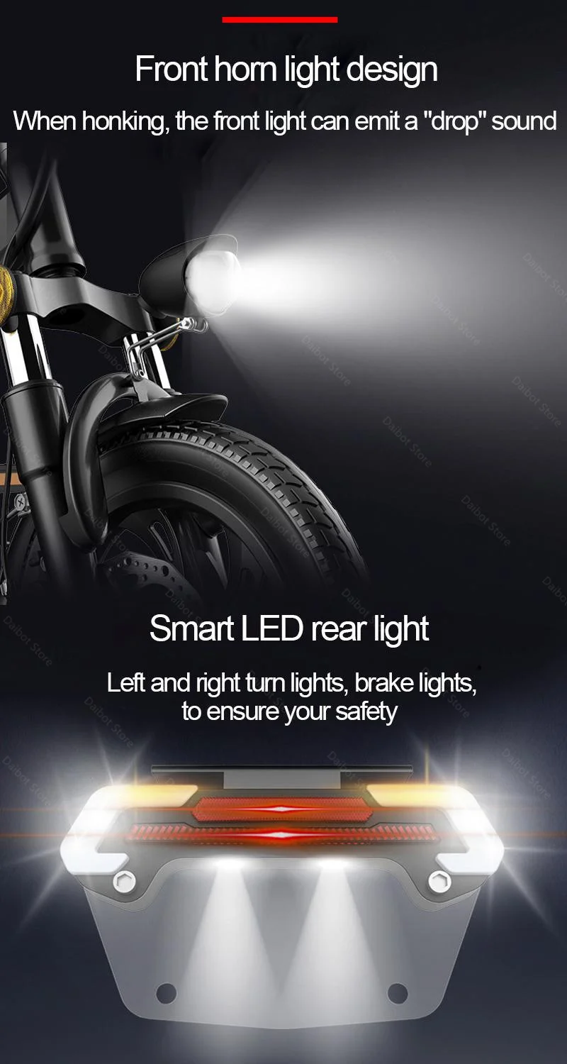 Daibot Electric Folding Bicycle 400W 48V Two Wheels Electric Bicycles With Removable Battery Mini 12 Inch Electric Scooter Bike (14)