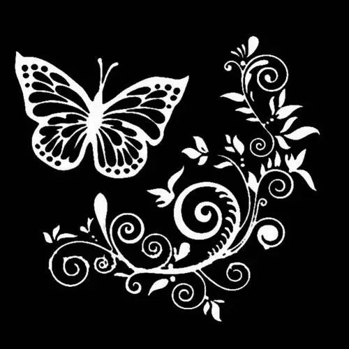 Автомобильная наклейка s бабочка цветок автомобиль-Стайлинг автомобиля кузова окна отражающие наклейки декор креативный Стайлинг наклейка Забавный знак - Название цвета: Белый