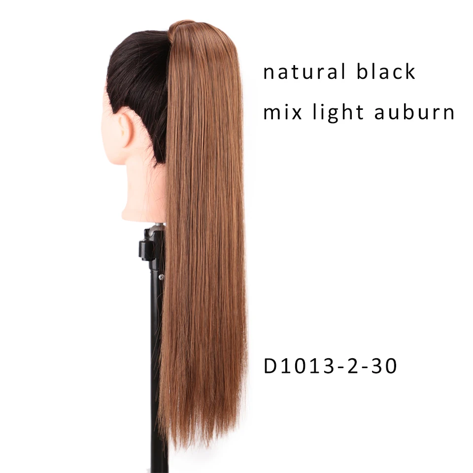 AISI BEAUTY, длинные прямые синтетические конский хвост на заколках, накладные волосы, конский хвост, шиньон с заколками для наращивания волос - Color: 2-30