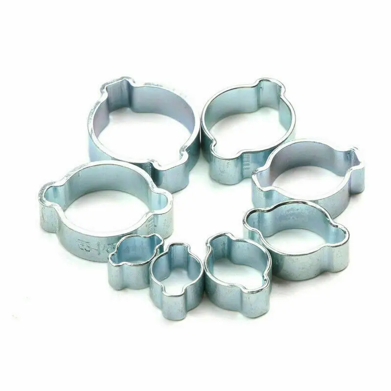 NEW 6 x Double ear crimp clamp 15mm-18mm hose O clips water fed pole 