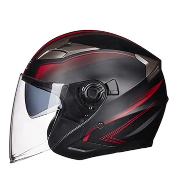 

Motorcycle Helmet Open Face Dual Lens Visors Moto Helmet Electric Bicycle Helmet Men Women Summer Scooter Motorbike Helmet