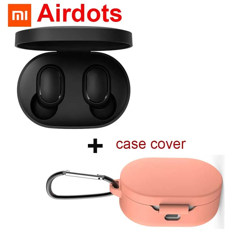 Новые Xiao mi Red mi AirDots Bluetooth наушники TWS ga mi ng гарнитура наушники Handsfree mi AirDots наушники для Android iphone - Цвет: add pink cover