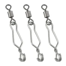 50/100pcs Stainless Steel Fishing Swivel Saltwater Fishing Lure Hook Connector Rolling Speed Up Fishing Tackle Accessories 71LB