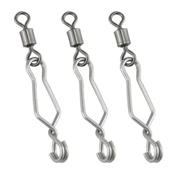 50/100pcs Stainless Steel Fishing Swivel Saltwater Fishing Lure Hook Connector Rolling Speed Up Fishing Tackle Accessories 71LB