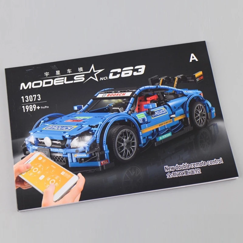 13073 Technic RC гоночный автомобиль AMG C63 DTM совместим с MOC-6687 6688 строительные блоки кирпичи приложение управления с светодиодный игрушки подарки