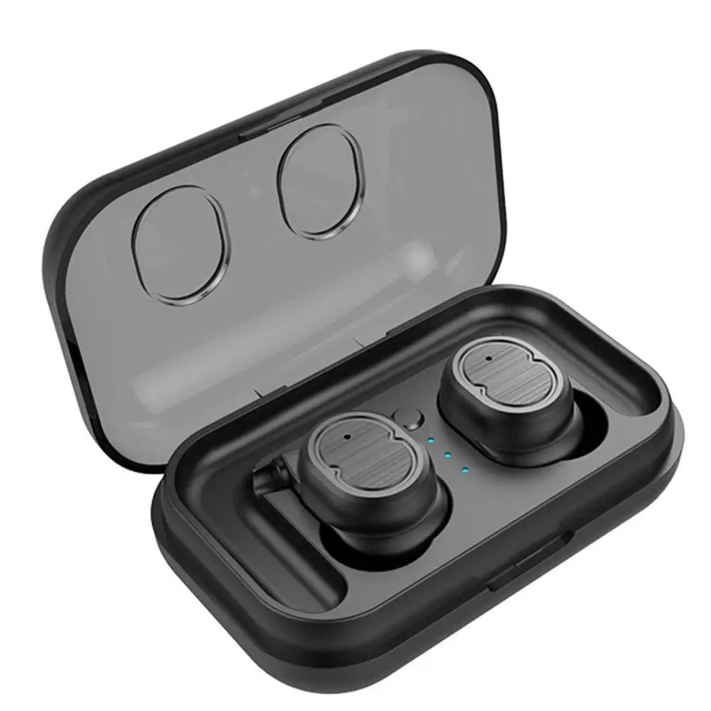 Черный TWS Bluetooth, настоящие беспроводные наушники, стерео наушники, мини TWS, водонепроницаемые, Handsfrees, 500 мАч, внешний аккумулятор для смартфонов - Цвет: Черный