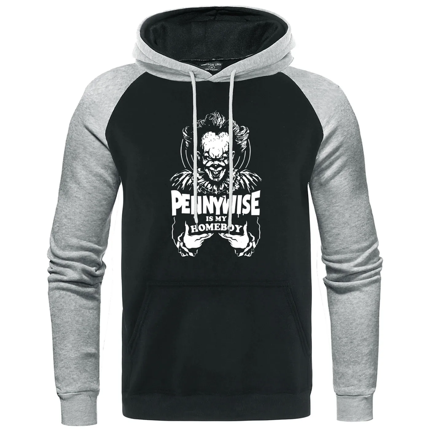 gray black 5 Клоун мой домашний мальчик толстовки зима осень мужские Реглан Толстовка Pennywise It Хэллоуин пуловер Horror уличная мужская Толстовка - Цвет: gray black 5
