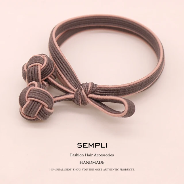 Sempli High Quality Elastic Band Tight Durable Gums for Woman Girls Strong Sweet Hair Bands Christmas Rubber Bands Accessories Gray