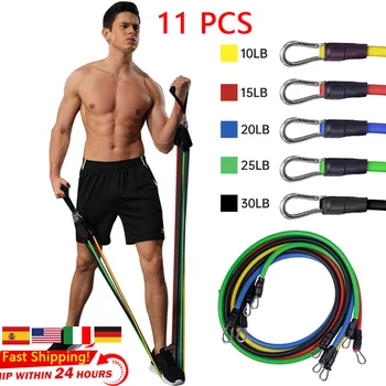 

Elastic Bands Sport Fitness Rubber 11PCS/SET Elastic Pull Strap Resistance Bands Yoga Pull Rope Fitness Exercises Tubes Bands