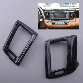 

DWCX 2Pcs Carbon Fiber Style Front Air Vent Outlet Cover Trim Moulding ABS Fit for Toyota RAV4 2013 2014 2015 2016 2017 2018