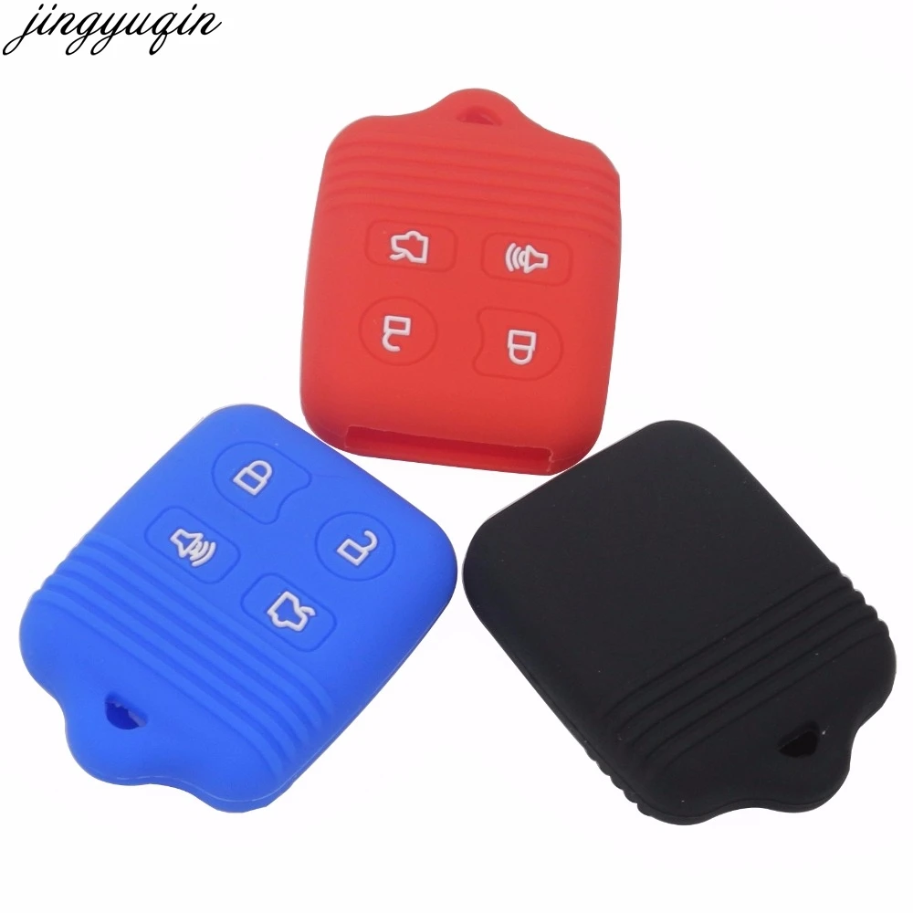 jingyuqin 4 Buttons Silicone Key Fob Case Cover For Ford Focus Freestye F150 F250 E150 Ranger Explorer Econoline Lincoln Mercury |