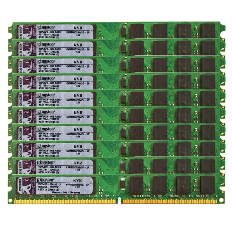 10X2GB DDR2 667Mhz 800Mhz PC2-6400 DIMM Desktop PC Intel and AMD RAM PC2-5300 240Pins 1.8V NON ECC Wholesale price ddr2 ram