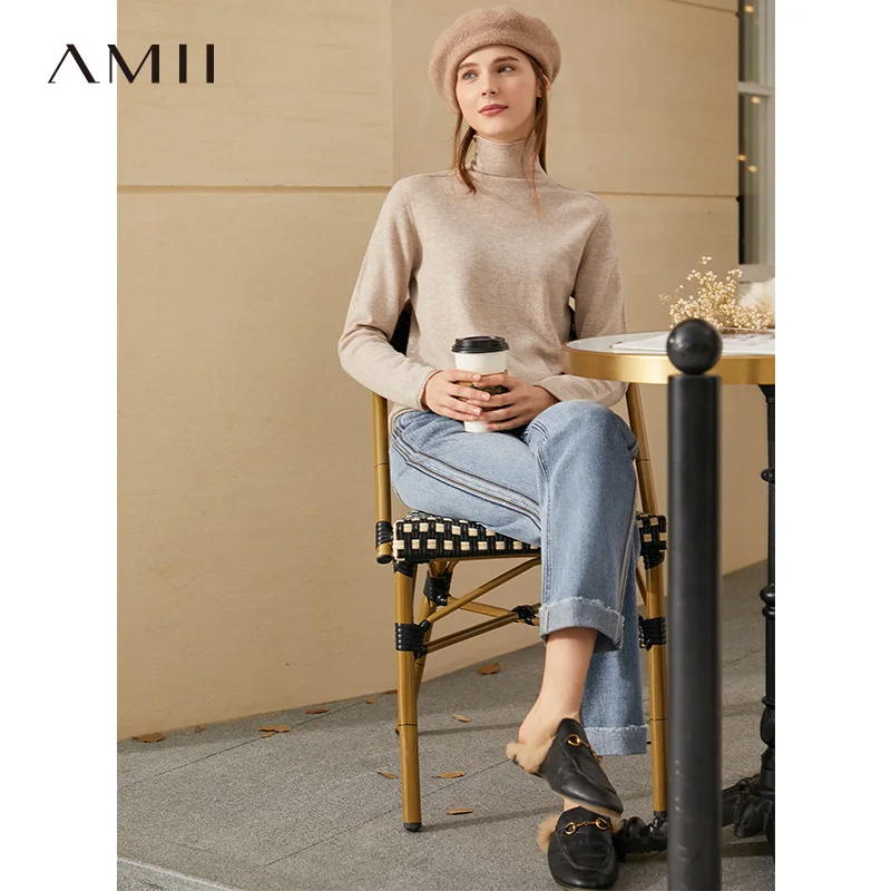 Amii Minimalism Winter Sweaters For Women Fashion
