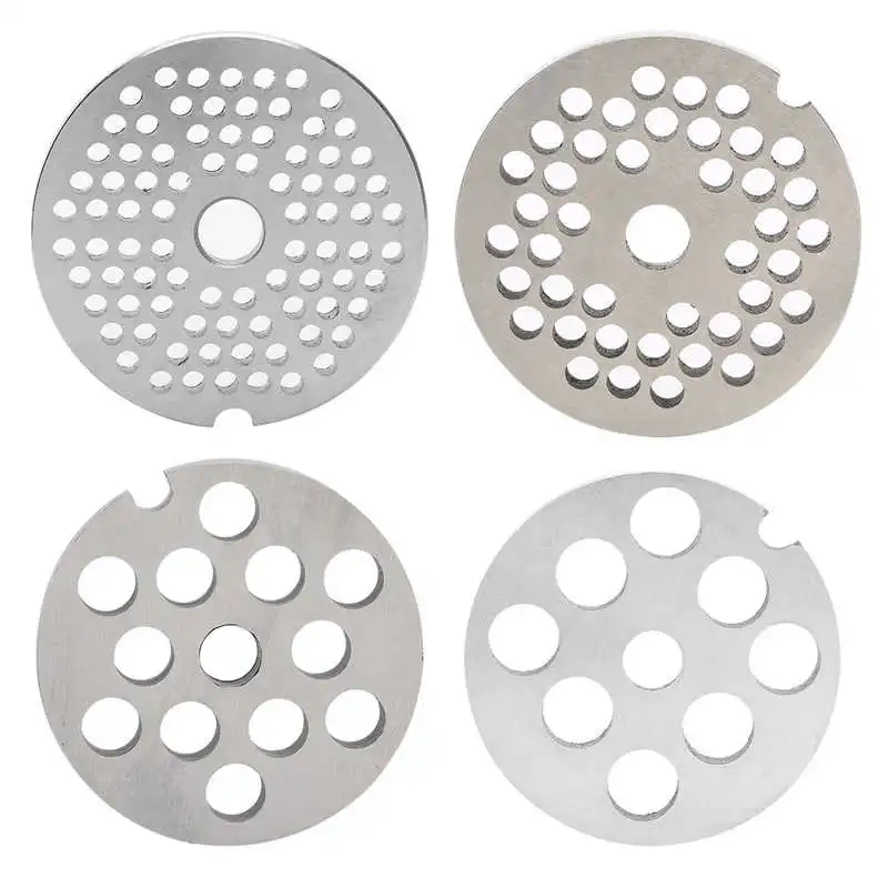 304 Stainless Steel Meat Grinder Blade Mincer Plate Disc Replacement Part for 5# Type Manual Meat Grinder Mincer Knife Accessory
