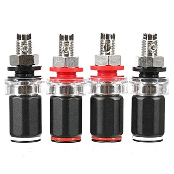 

4Pcs Audio Binding Post Rhodium Plated HiFi Amplifier Speaker Terminal Binding Post Socket