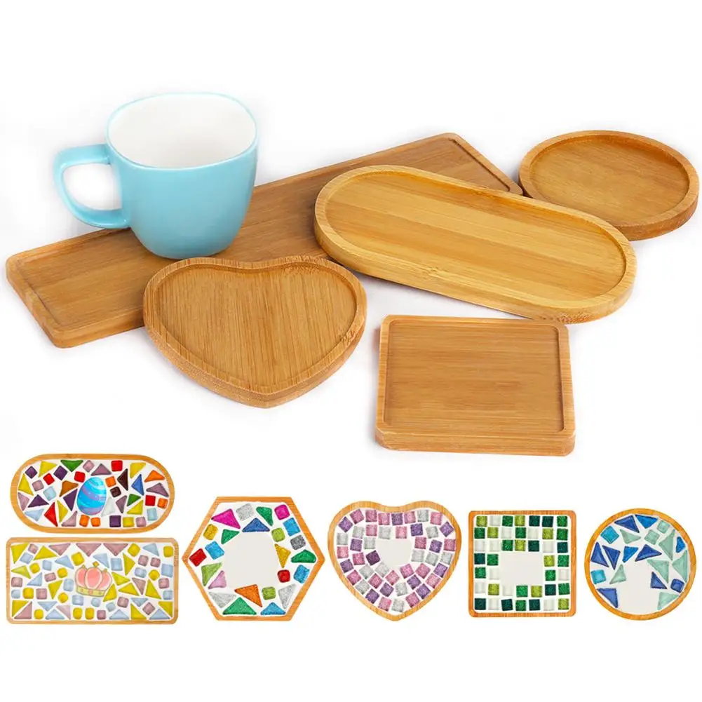 

1/3/4Pcs Wooden Round Cup Coasters Mosaic Heart Square Coaster Cup Mat Placemat Mosaic Making DIY Craft Mosaic Tool Kits
