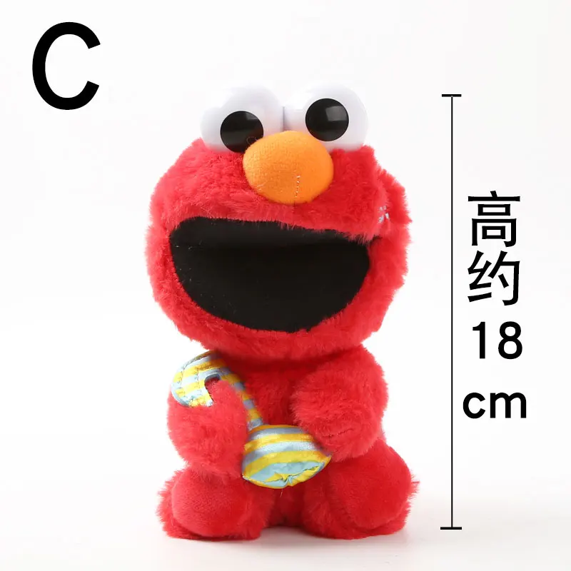 18 см Улица Сезам Элмо/Большая Птица/печенье монстр/moppy мягкая плюшевая игрушка кукла с пластиковыми глазами для детей подарки на день рождения - Цвет: Elmo