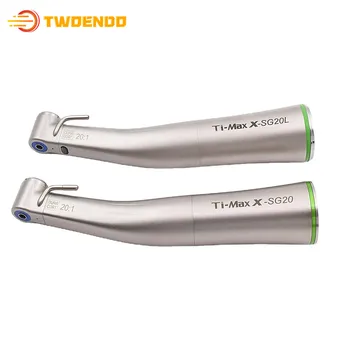 

Dental Ti-Max X-SG20L 20:1 Reduction Implant Surgery Optic Fiber Contra Angle Low Speed Handpiece LED Light