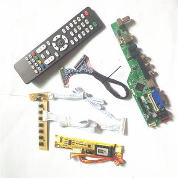 

For CLAA150XP01Q V2 TV53 drive card board 2CCFL LVDS 20Pin Inverter+Remote+keyboard LCD display panel HDMI VGA AV USB RF DIY kit