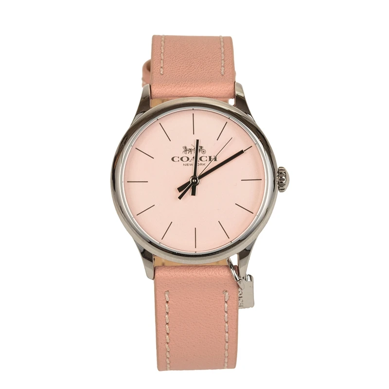 Подлинные оригинальные и брендовые новые COACH W1549 Аксессуары Рубин кожаный ремешок часы W1549 - Цвет: Pink W1549BLH