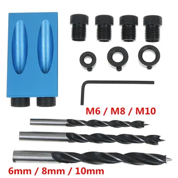 

15 Degree Angle Oblique Hole Locator Drill Bits Pocket Hole Screw Jig with Dowel Drill Set Carpenters Wood Joint Drilling Tool