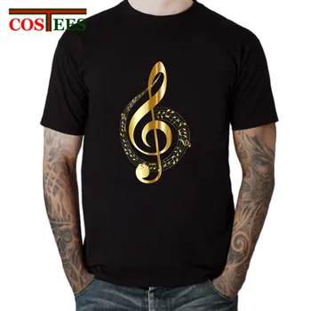 

Bass Clef Note T shirt Golden Treble Clef T shirts men Musical Notes t-shirt Musician best gift Music t-shirt bass player tshirt