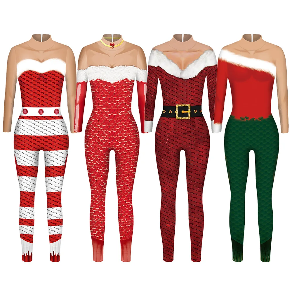 Комбинезон женский мужской Рождественский новогодний с 3d-цифровым принтом робот