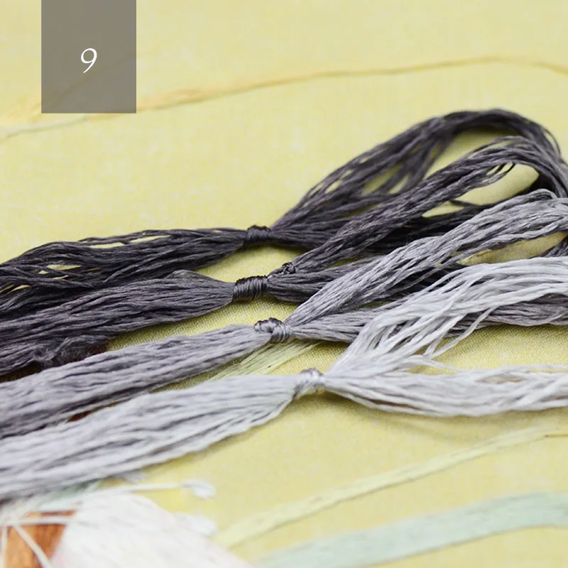 9 Популярный цвет 4 picese silk/Spiraea вышивка/Обычная цветная шелковая нить/шелковая вышивка ручной работы - Цвет: 9