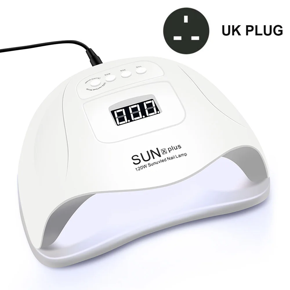 WHITE UK PLUG Светодиодный УФ-светильник для маникюра, 36 шт., Сушилка для ногтей с бусинами и ЖК-дисплеем, Сушилка для ногтей, Гель-лак для ногтей - Цвет: WHITE UK PLUG