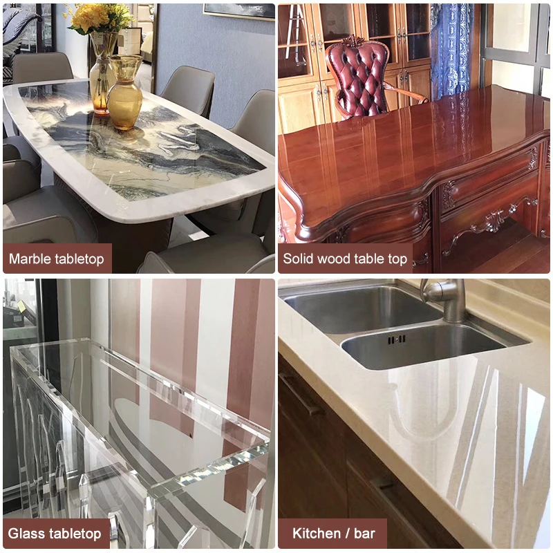 Furniture Film Adhesive Table Protective Film Glossy Clear Protection Anti-scratch Heat Resistant Furniture Stickers For Home