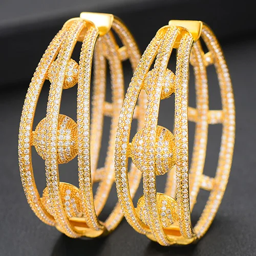 Gold LARRAURI,, модные, полые, резные, дизайнерские, большие серьги, для помолвки, вечерние, африканские, под платье, серьги, модное ювелирное изделие для женщин, для невесты - Окраска металла: Gold
