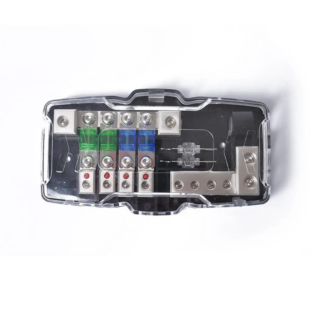 

Car Boat 4 Output Audio ANL Fuse Holder Distribution Block Fusebox 12V-24V