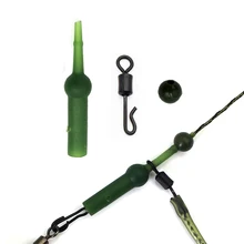 15 шт. = 5 компл. Карп комплект рыболовных принадлежностей вертолет Rig резиновая ударная бусина буферный рукав быстрая замена поворотный для рыболовных волос