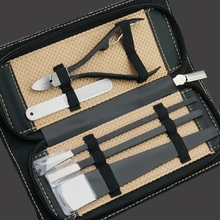 5 шт. черный Высокоуглеродистый стальной нож для педикюра, щипцы для ухода за ногтями, прочный мешок, аксессуары, маникюрный набор, портативный пилочка для ногтей, инструмент для путешествий